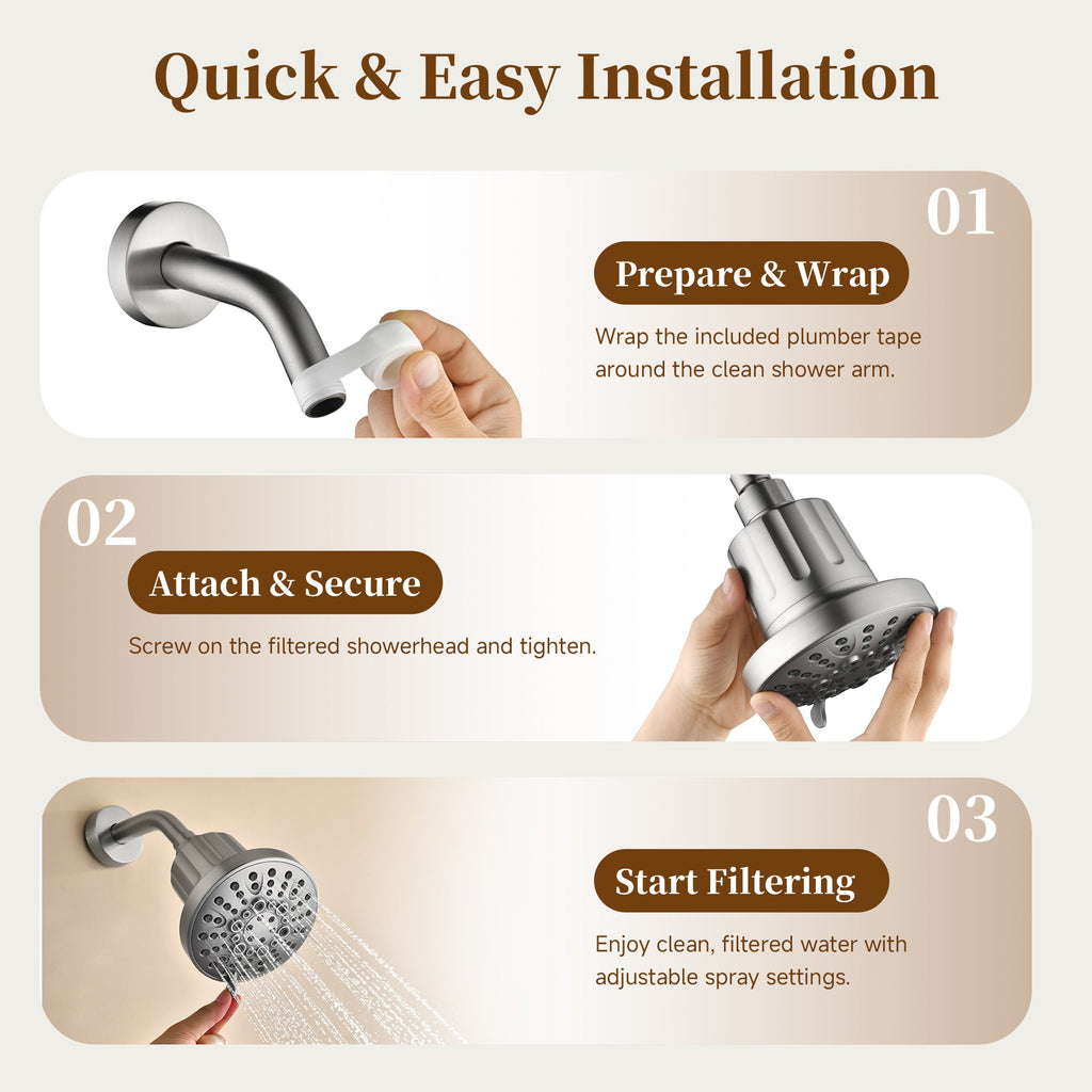 High Pressure Handheld Shower Head with 8 Spray Settings and 360° Adjustable Swivel Joint