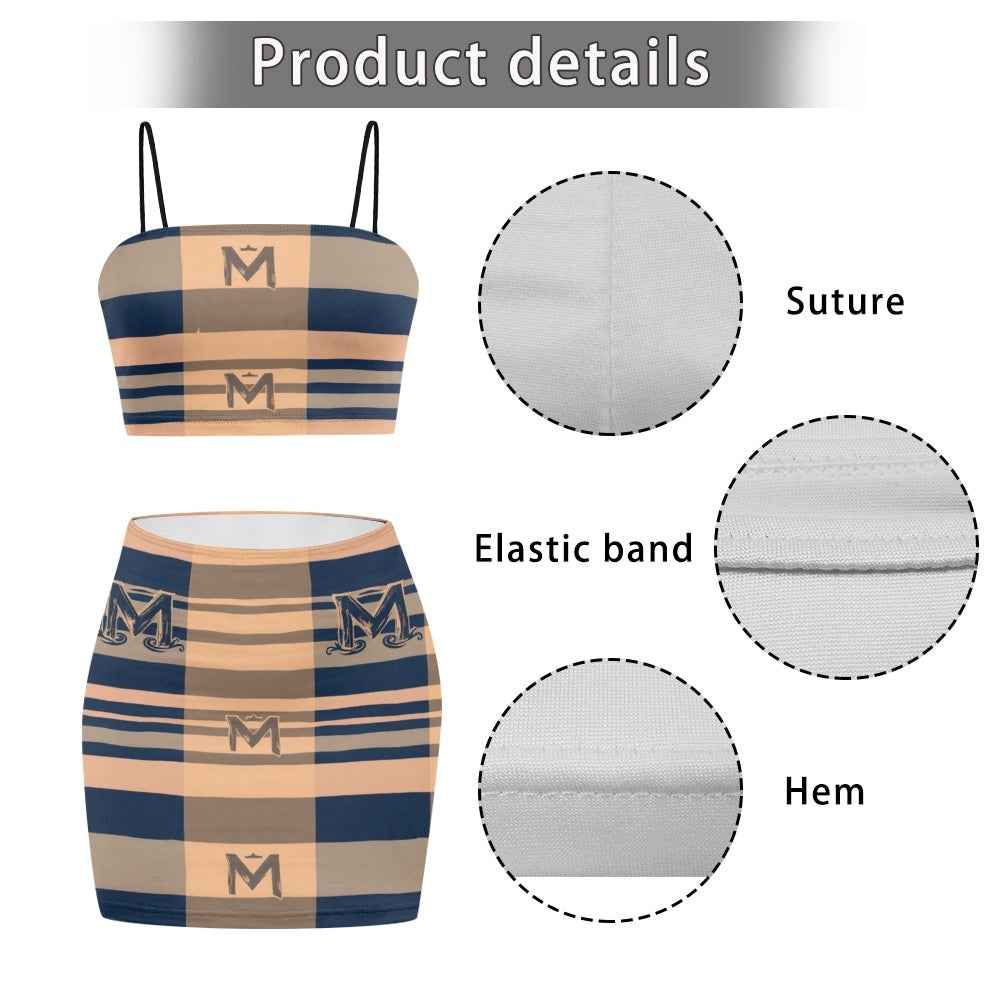 Women's Matching Skirt Set - Two Piece Dress Outfit for Office