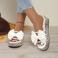 Bow Open Toe Leopard Platform Sandals