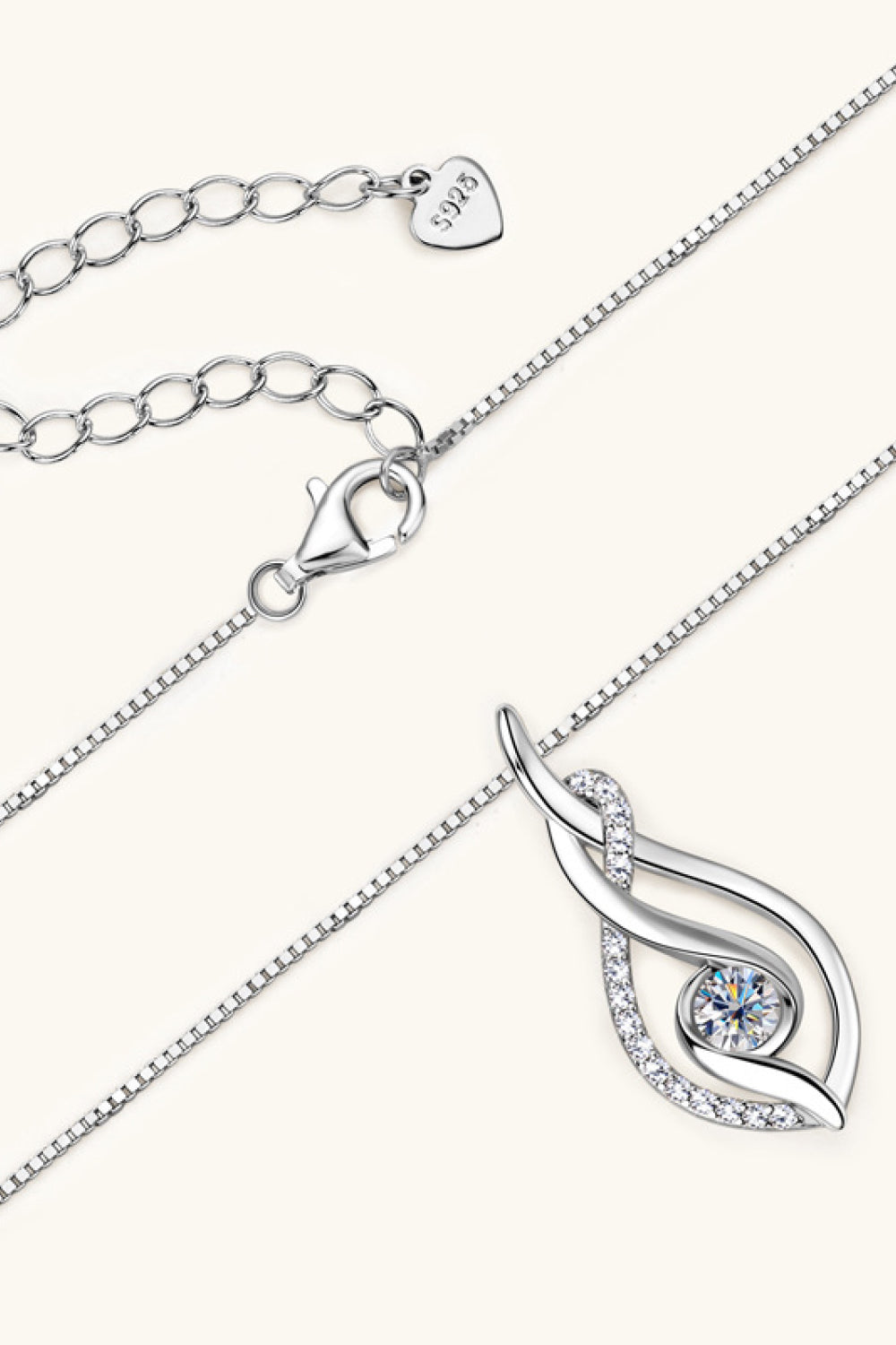 Lab-grown Diamond Necklace Brilliant Sterling Silver
