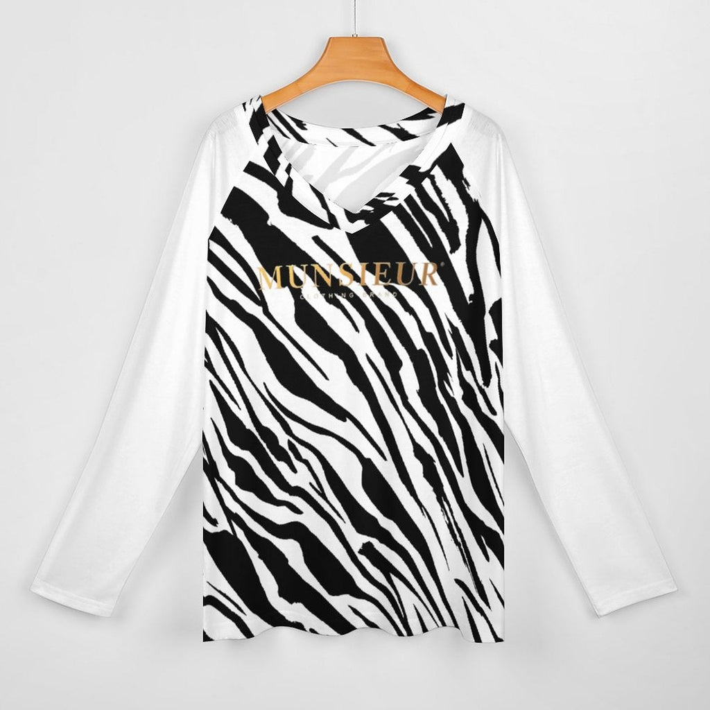 Munsieur Premium V-neck Loose Long Sleeve T-shirt Women’s