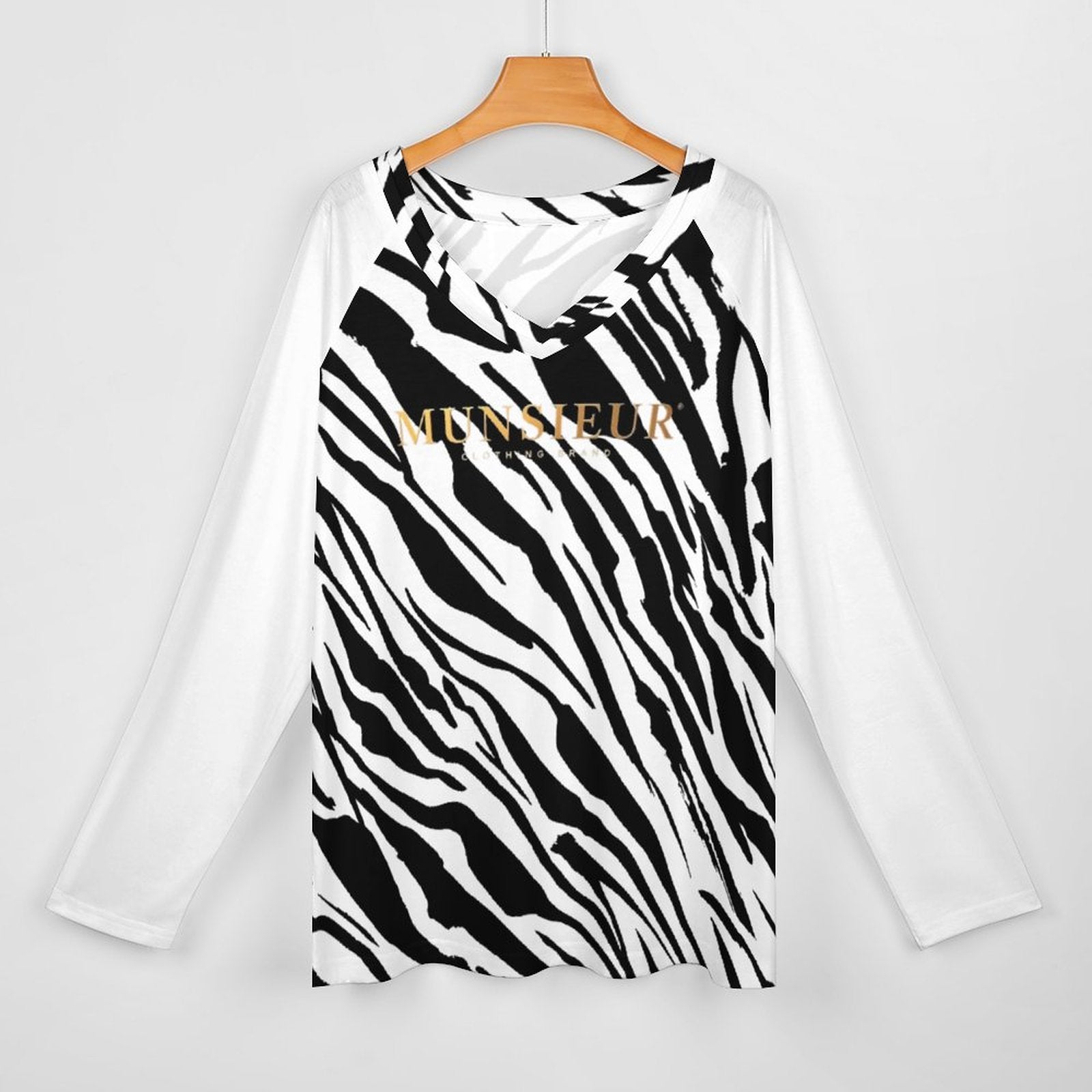 Munsieur Premium V-neck Loose Long Sleeve T-shirt Women’s
