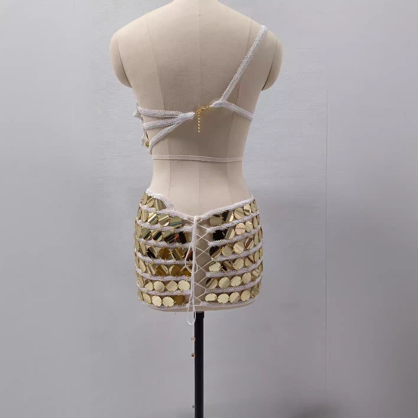 Sequined Vest Skirt Two-piece Set