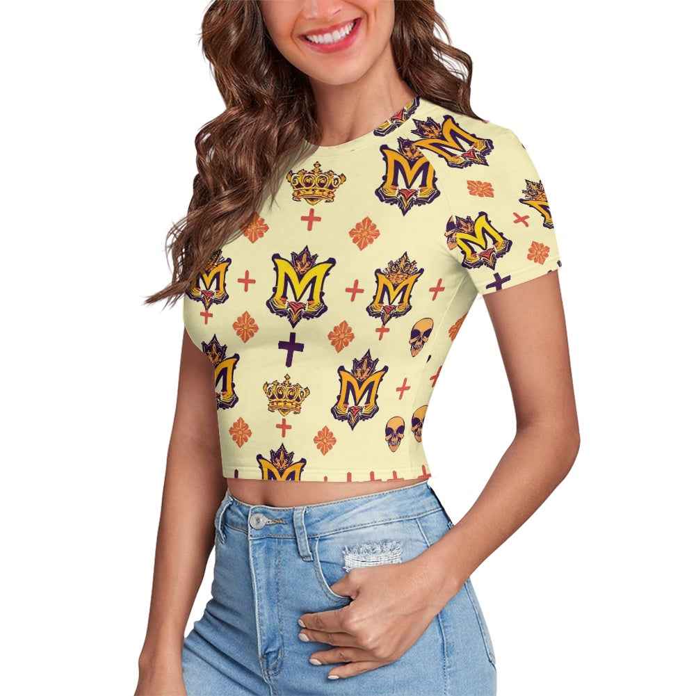 MUNSIEUR Tight cropped navel-baring T-shirt