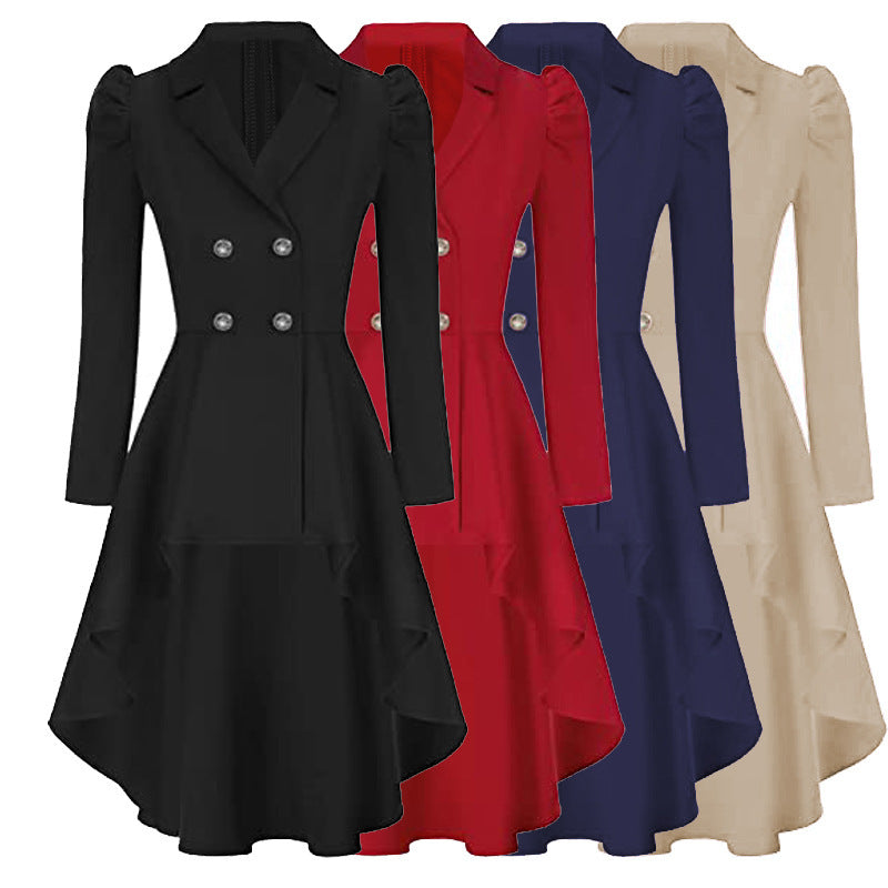 Women's Waist-tight Pure Color Split Single-breasted Casual Jacket