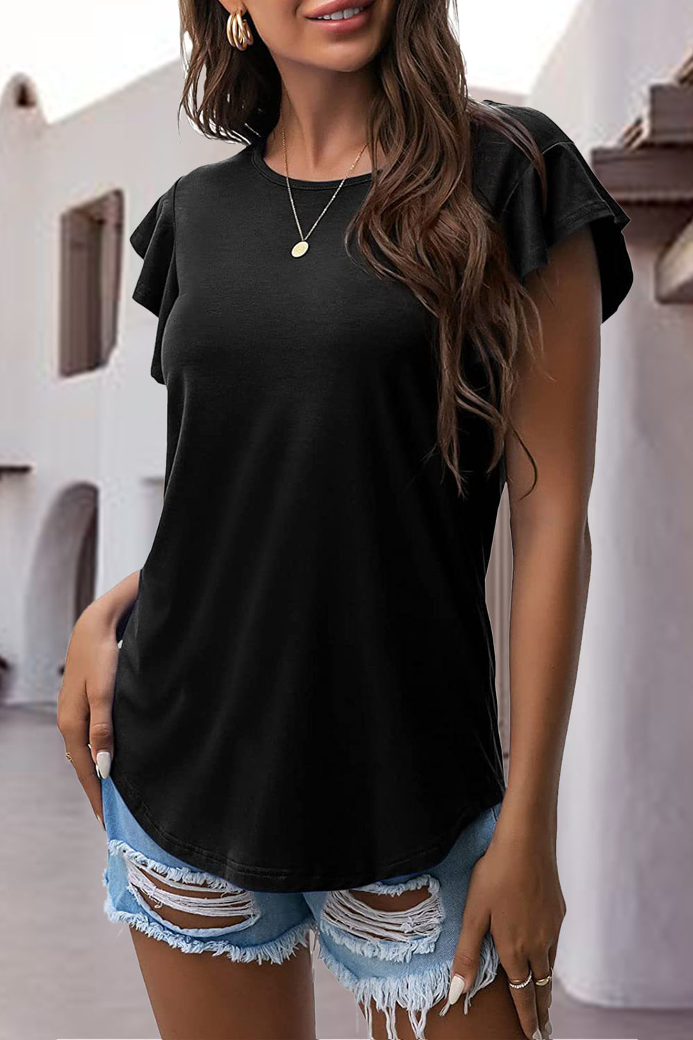 Ruffled Sleeve Blouse