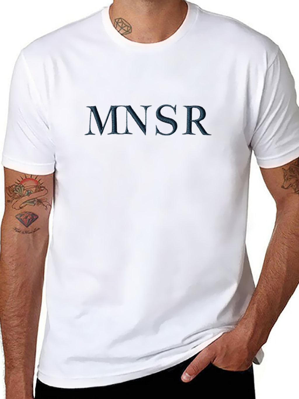 Munsieur Men's Tee Cotton Signature Print Design "MNSR"
