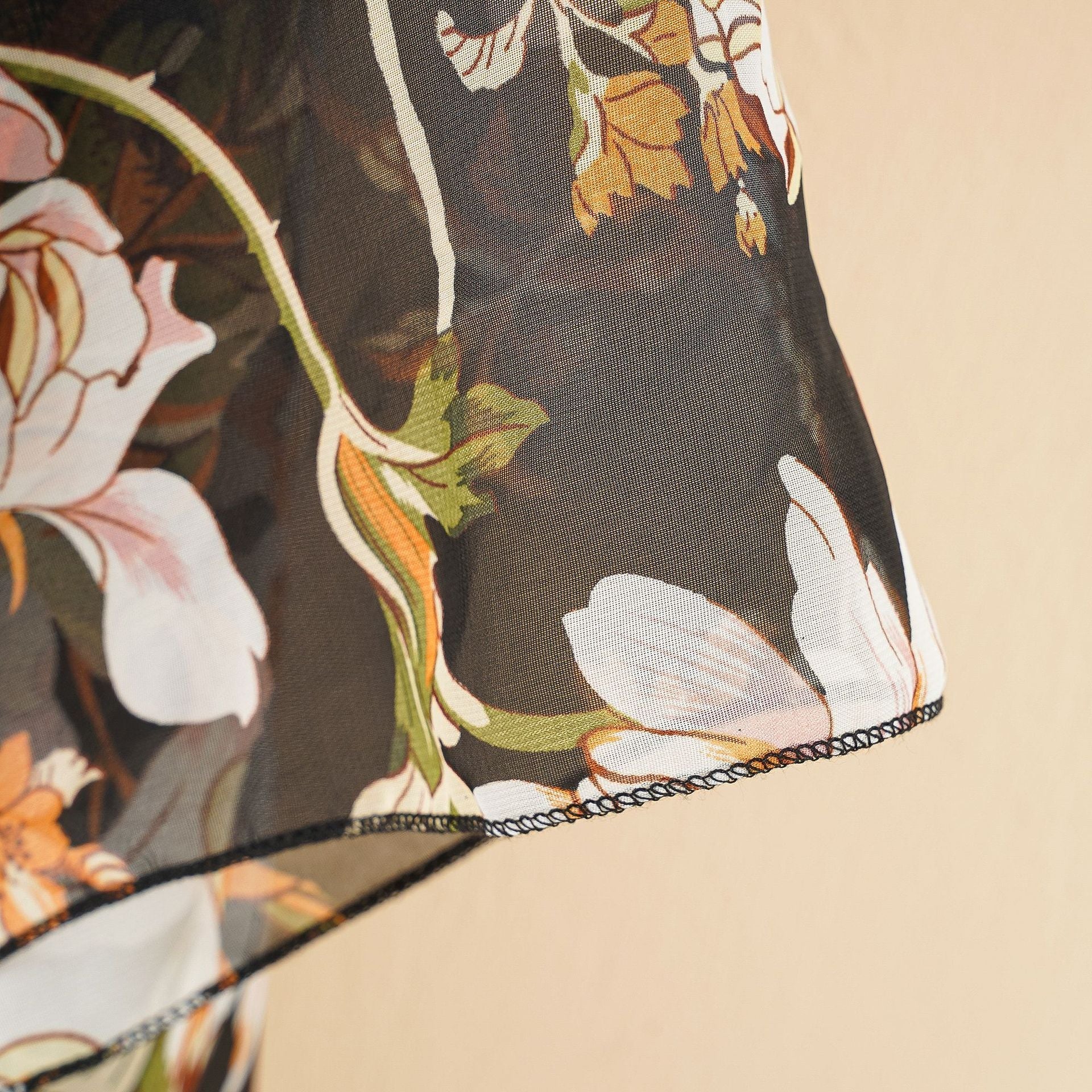 Women's Fashion Tassel Floral Print Swimwear Cover