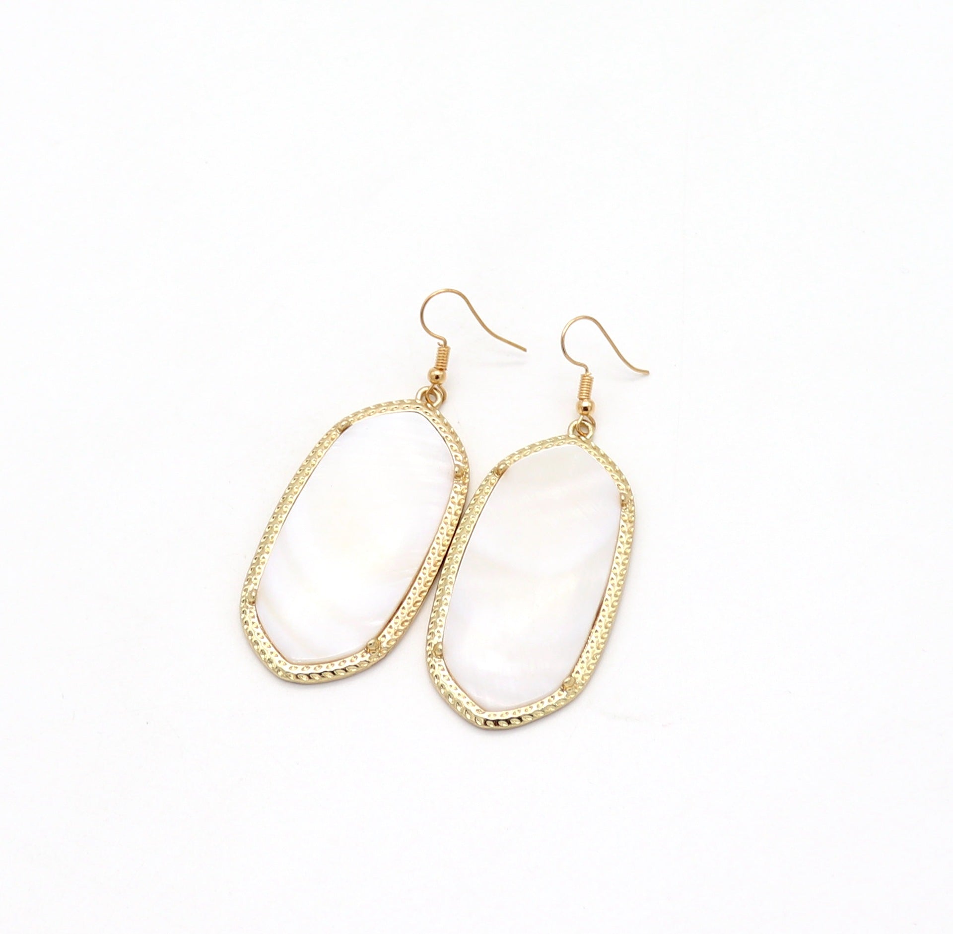 Abalone Shell and Opal Glass Inlay Earrings