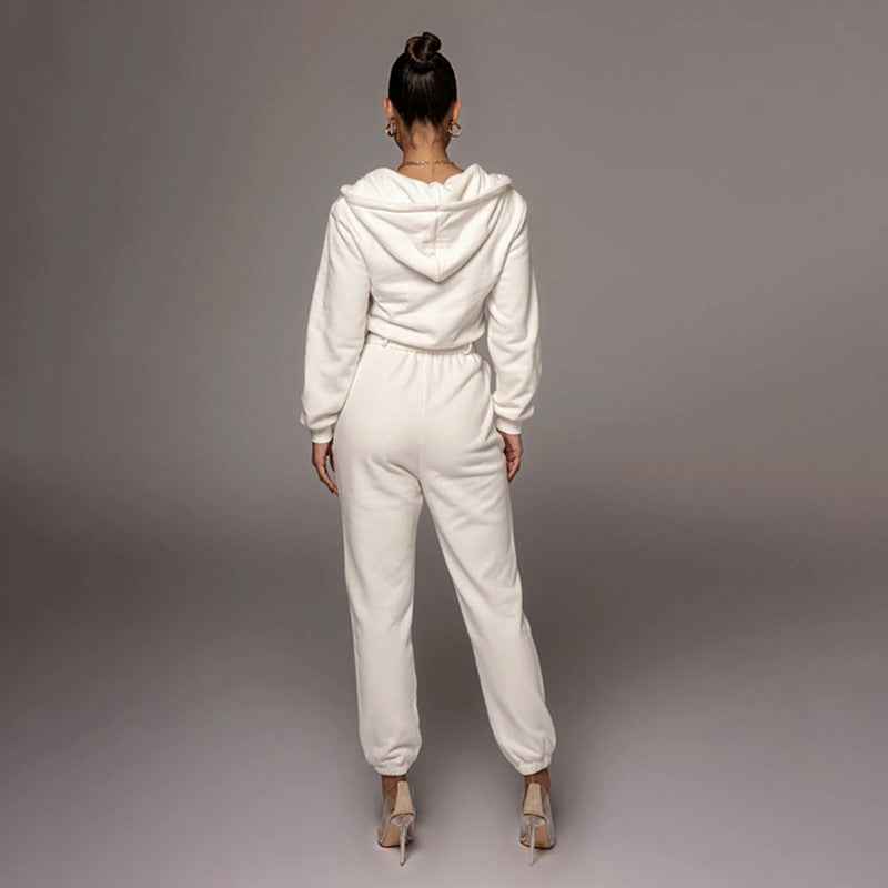 Half Open Collar Urban Casual Women's Jumpsuit