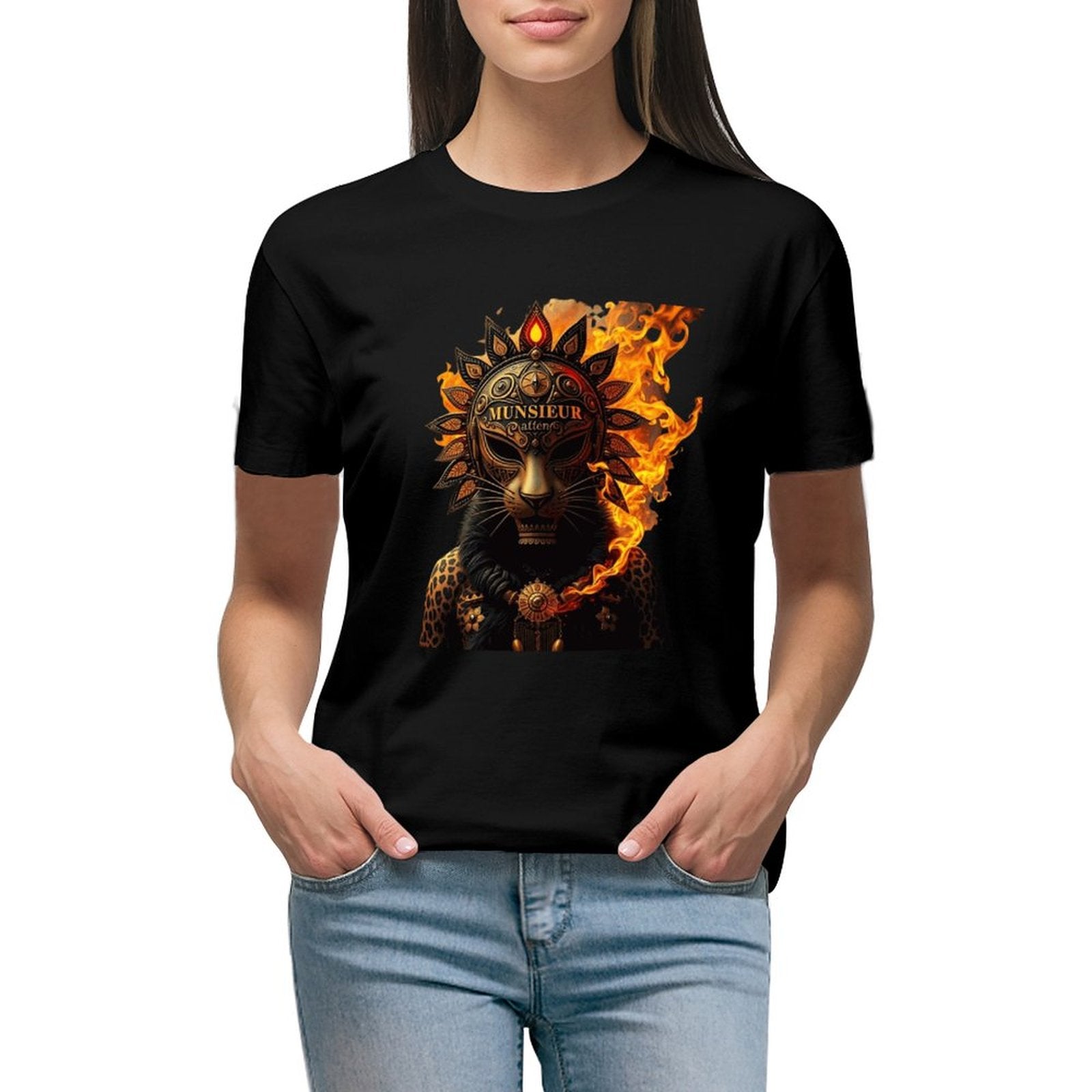 Lost Tribe of Munsieur T-Shirt for Women "Lioness" (High Definition & Front Printing)