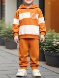 Children's Cotton Color Block Hoodie & Pants Set