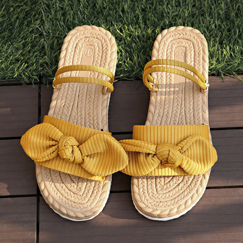 Bow Open Toe Platform Sandals