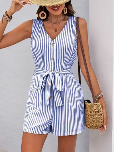 Women's Striped Romper summer outfit