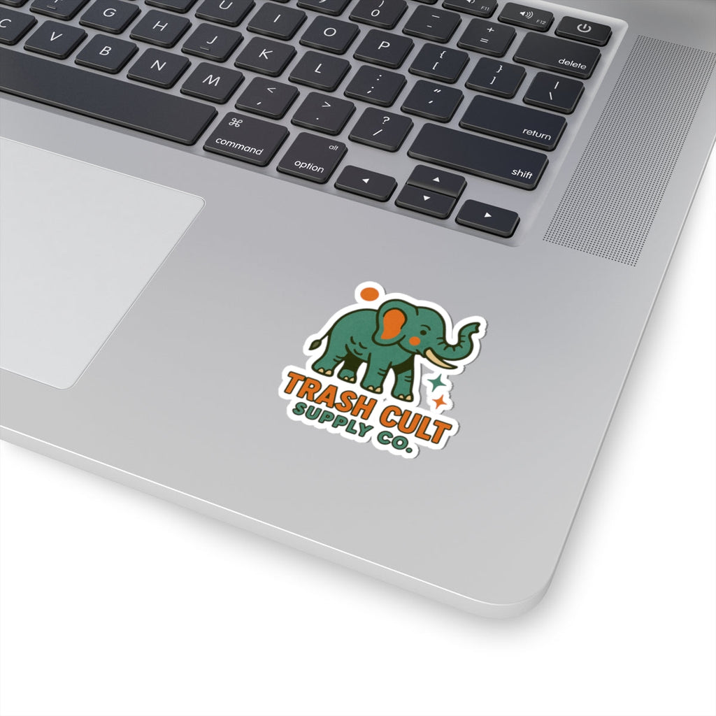 Whimsical Elephant Kiss-Cut Stickers, Fun Decor, Laptop Accessories, Gift for Animal Lovers, Custom Designs, Nature Enthusiasts