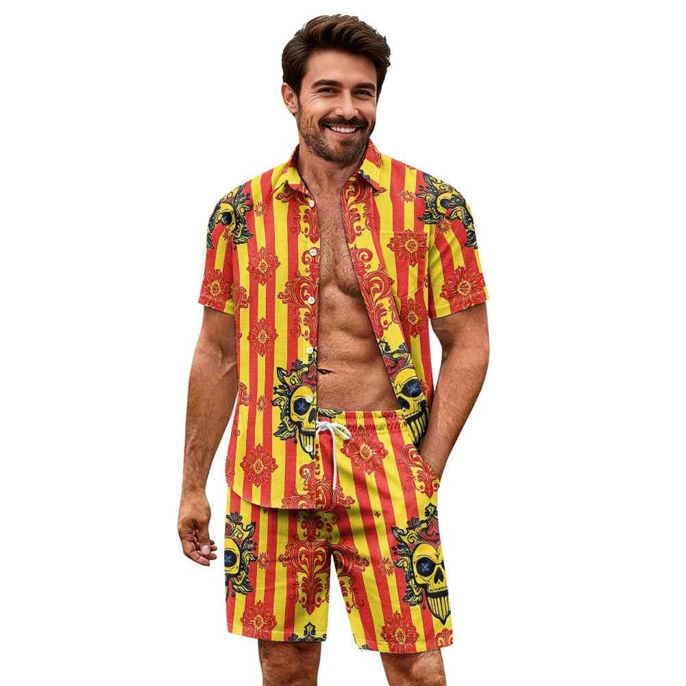 Men's Matching Outfit - Two Piece Shorts Set for Summer Fun