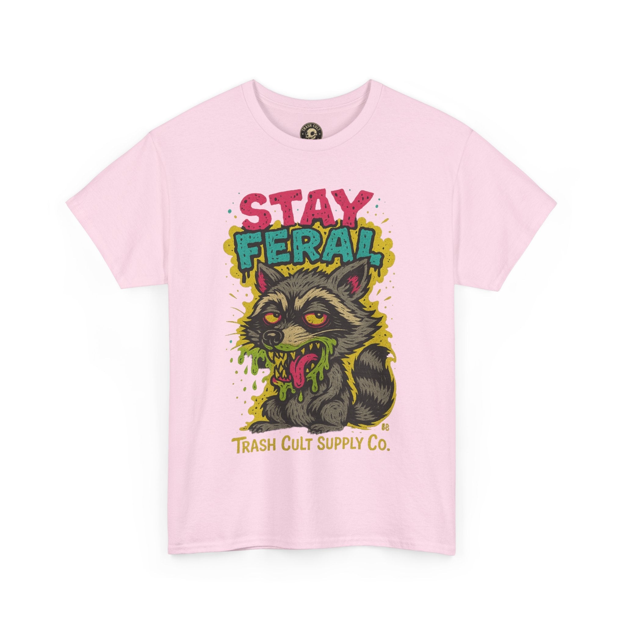 Stay Feral Raccoon Lowbrow Tee – Trash Cult Supply Co. | Gildan 5000