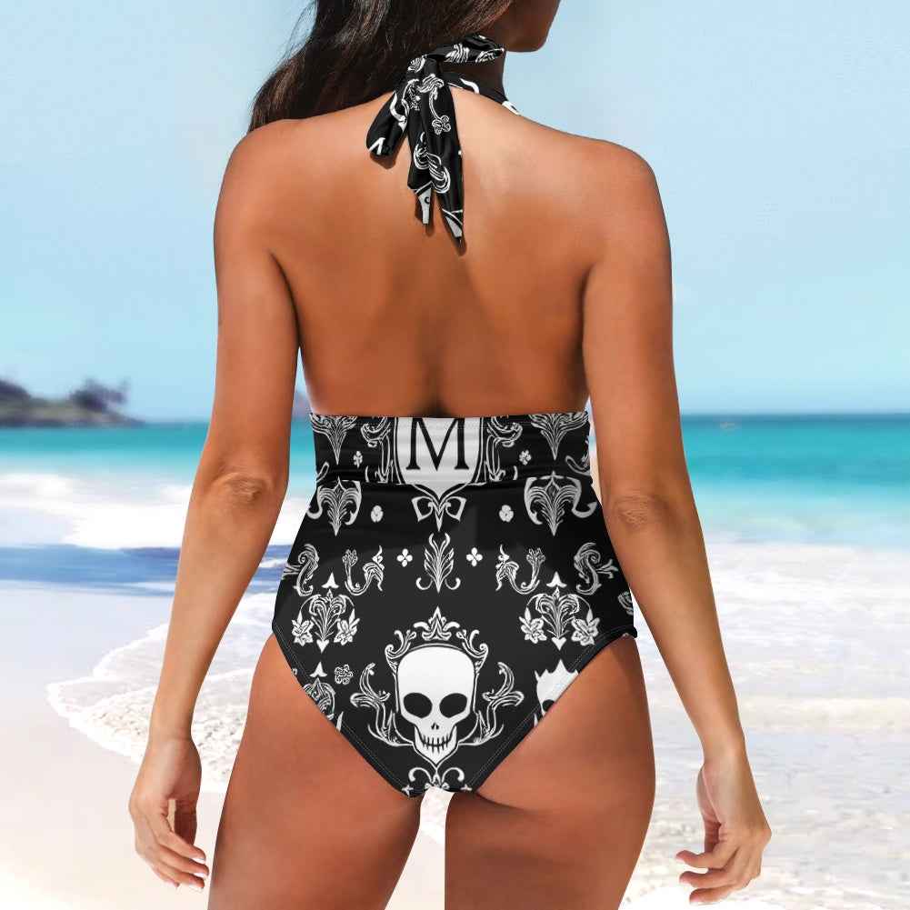 MUNSIEUR All-Over Print Women's High Cut One-piece Swimsuit