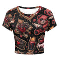 MUNSIEUR Tight cropped navel-baring T-shirt Valentine's Day Collection
