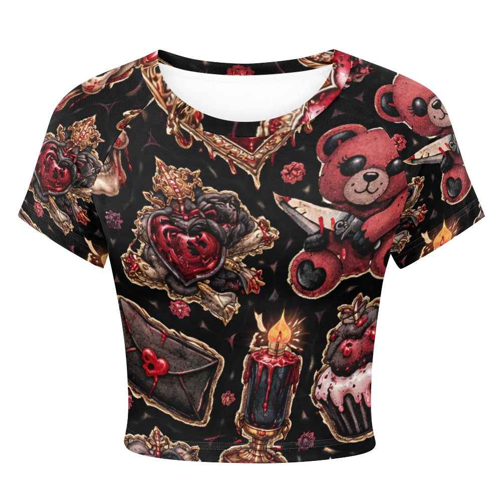 MUNSIEUR Tight cropped navel-baring T-shirt Valentine's Day Collection