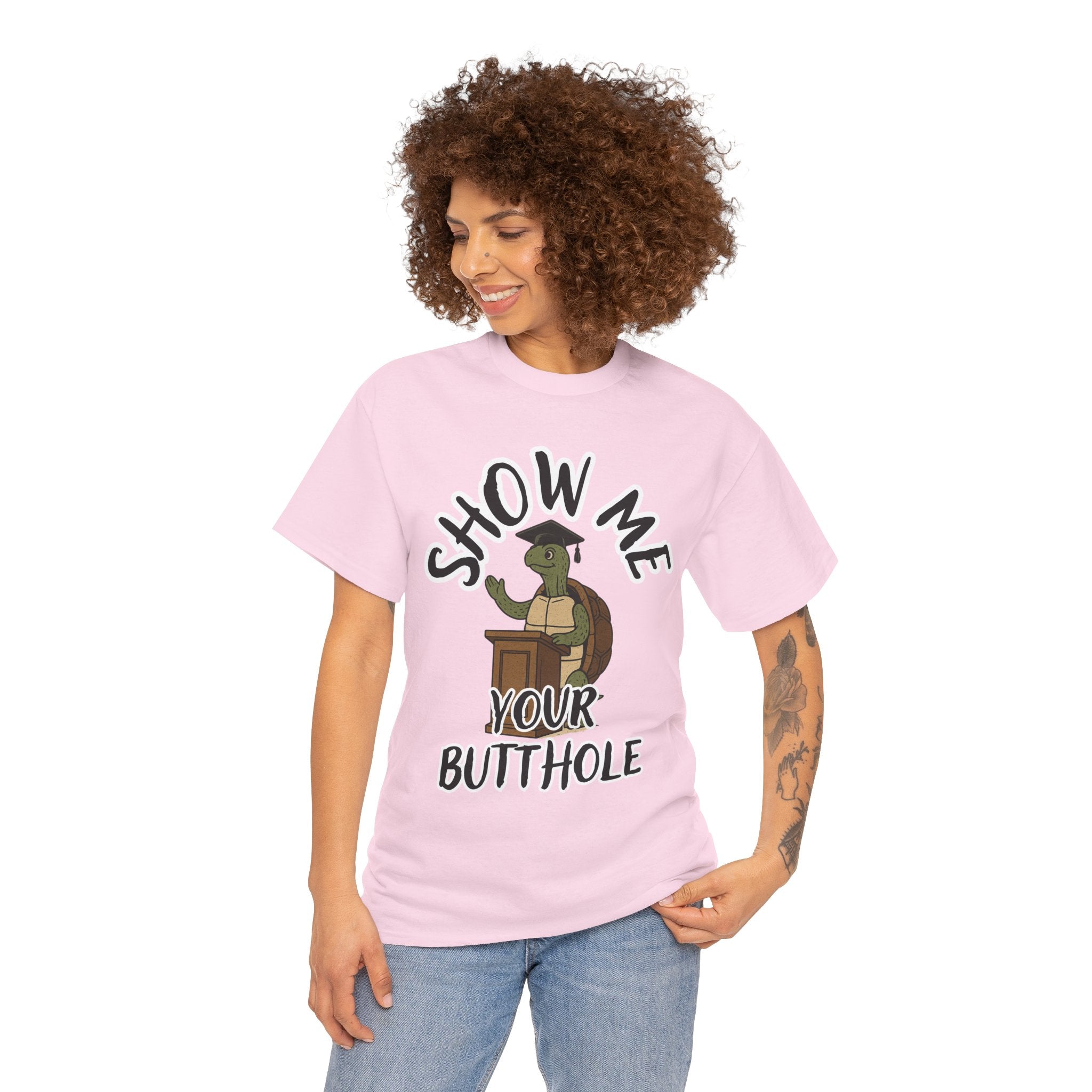 Show Me Your Butthole Turtle Tee – Feral Graduation Speech Shirt