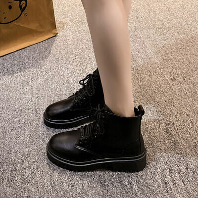 Round-Toe Lace-Up boots