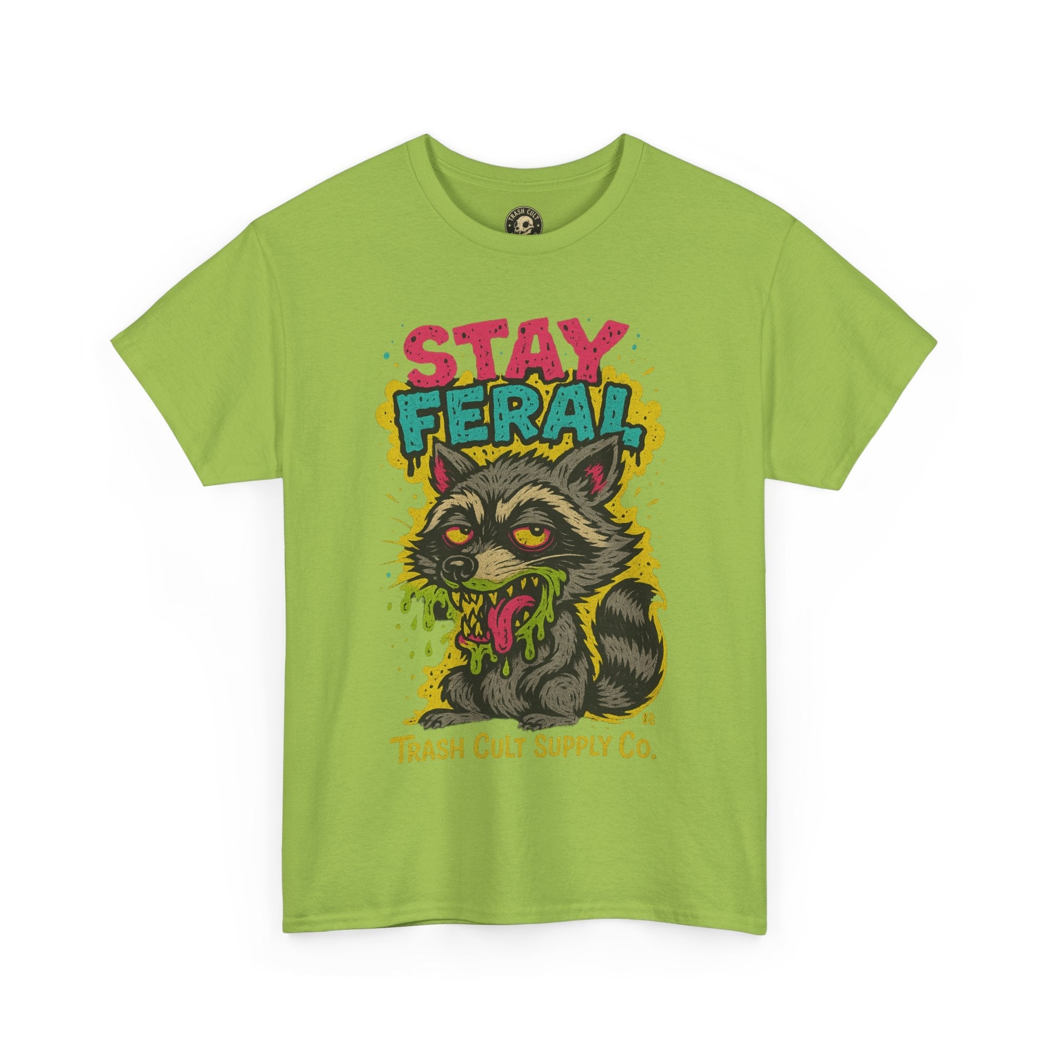 Stay Feral Raccoon Lowbrow Tee – Trash Cult Supply Co. | Gildan 5000