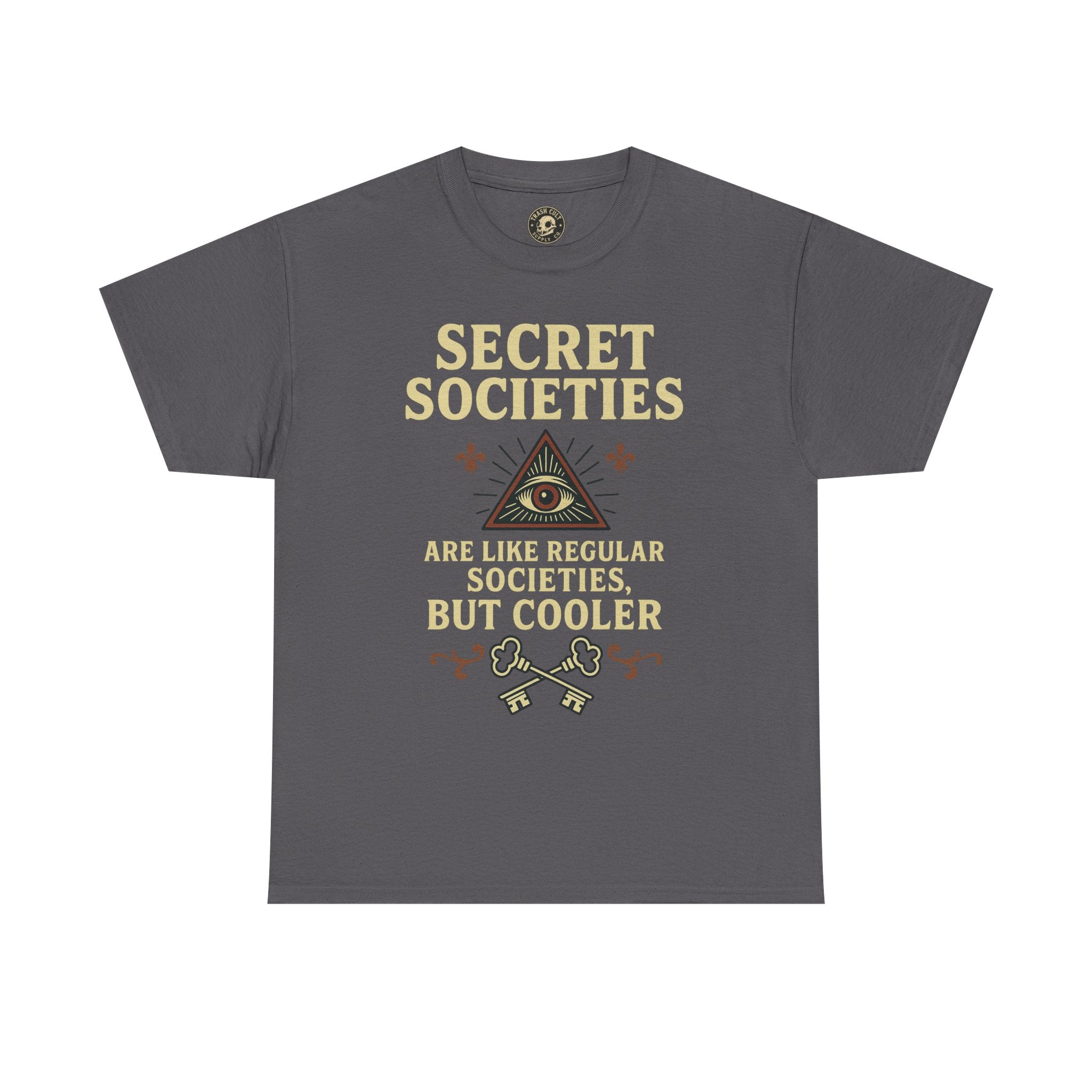 Secret Societies Shirt – Illuminati Eye Graphic Tee – Gildan 5000 Soft Cotton – Trash Cult Vintage Design