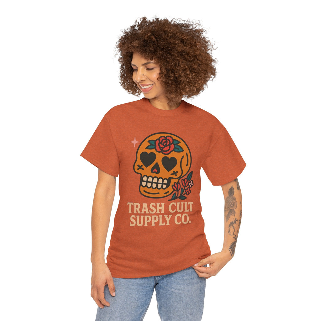 Sugar Skull T-Shirt – Trash Cult Supply Co. – Gildan 5000 Heavy Cotton Tee