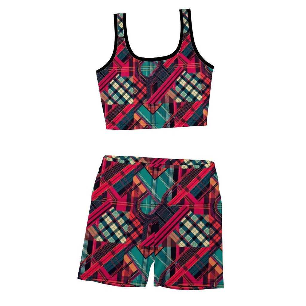 Munsieur Custom Printed Patterned Ribbed Yoga Sets