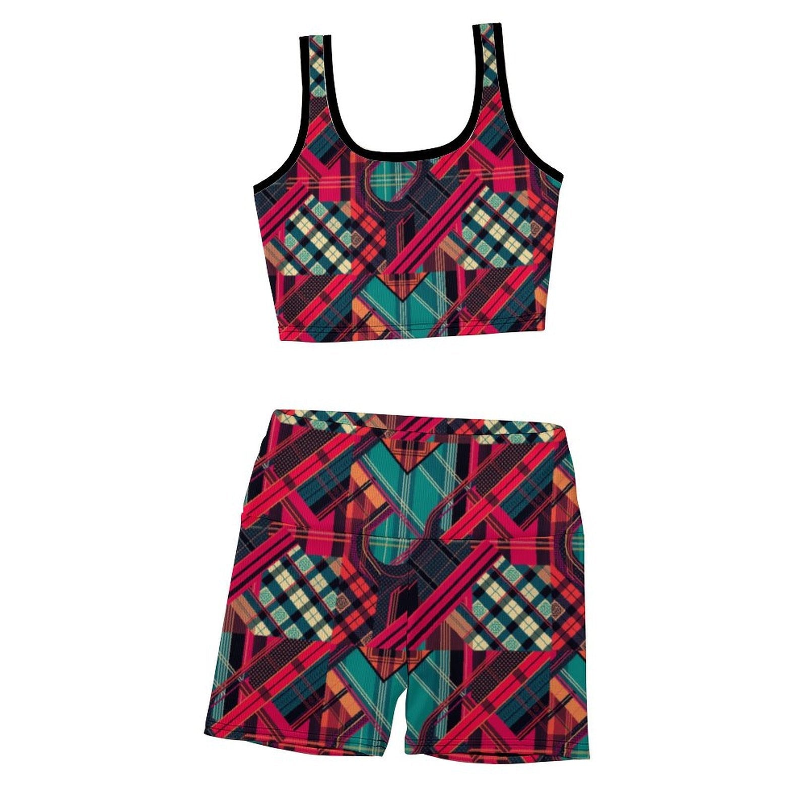 Munsieur Custom Printed Patterned Ribbed Yoga Sets