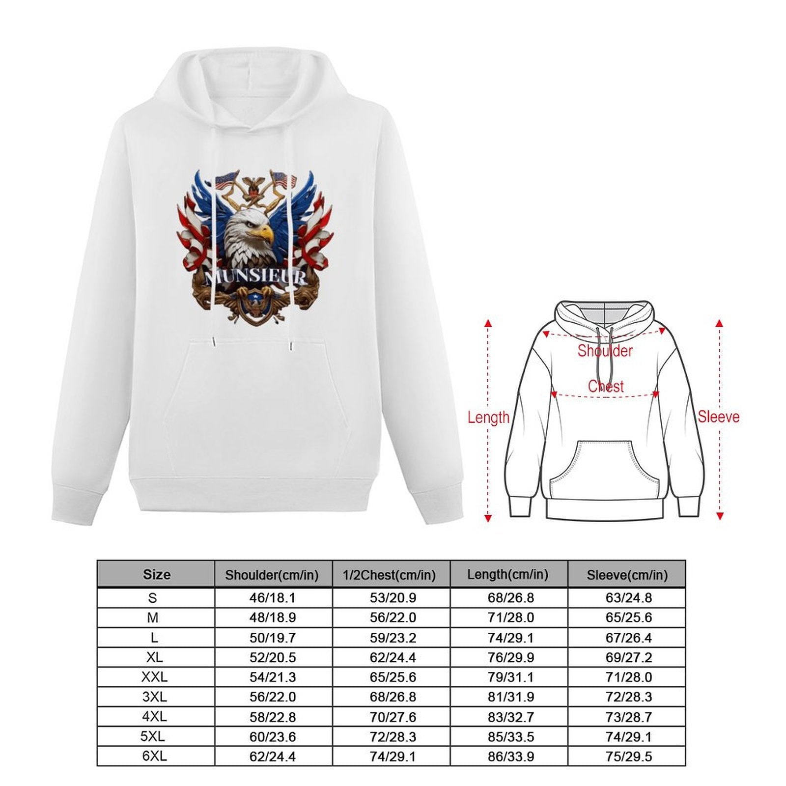 Munsieur Men's Hoodie "American Pride" Independence Day Collection 4th of July