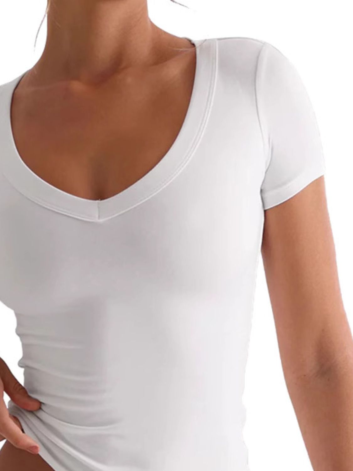 Women's Scoop Collar Fitted T-Shirt