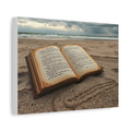 Ocean Themed Stretched Canvas Print, Coastal Decor, Book Lovers Art, Beach Home Decor, Nautical Wall Art