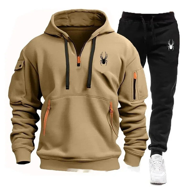 Casual Men's Jogger Set Pocket Polyester