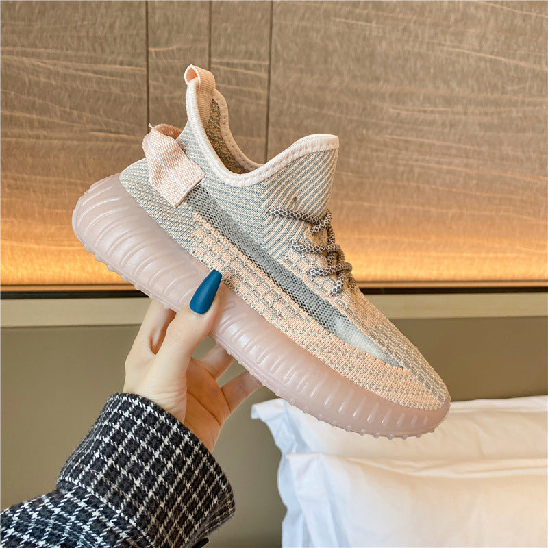 Women's Mesh Lace-Up Platform Athletic Sneakers