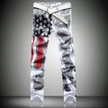 Printed High Fashion Elastic Stretch Slim Fit Men Plus Size Pants