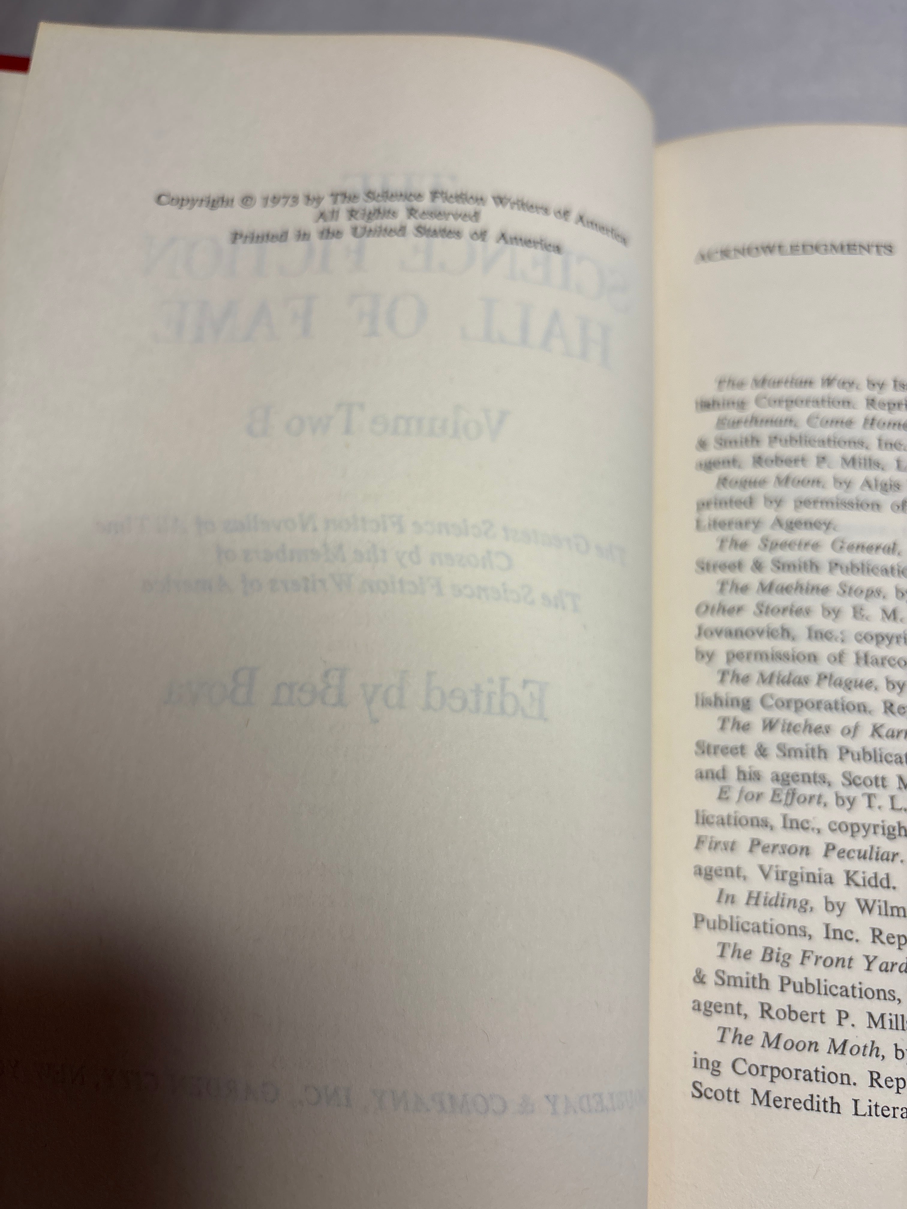 The Science Fiction Hall of Fame Volume 2B by Isaac Asminov and Jack Vance