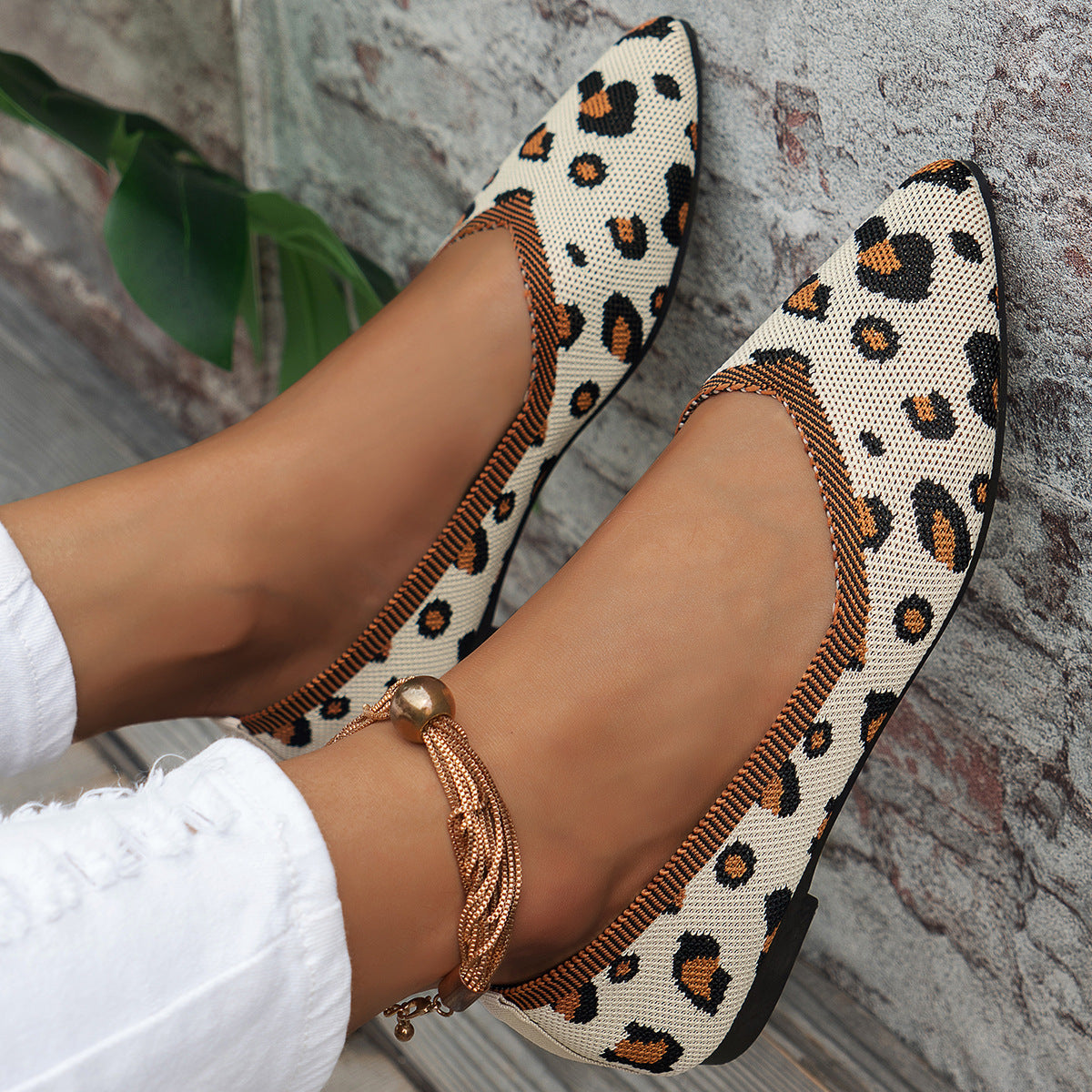 Point Toe Mesh Flat Slip-Ons