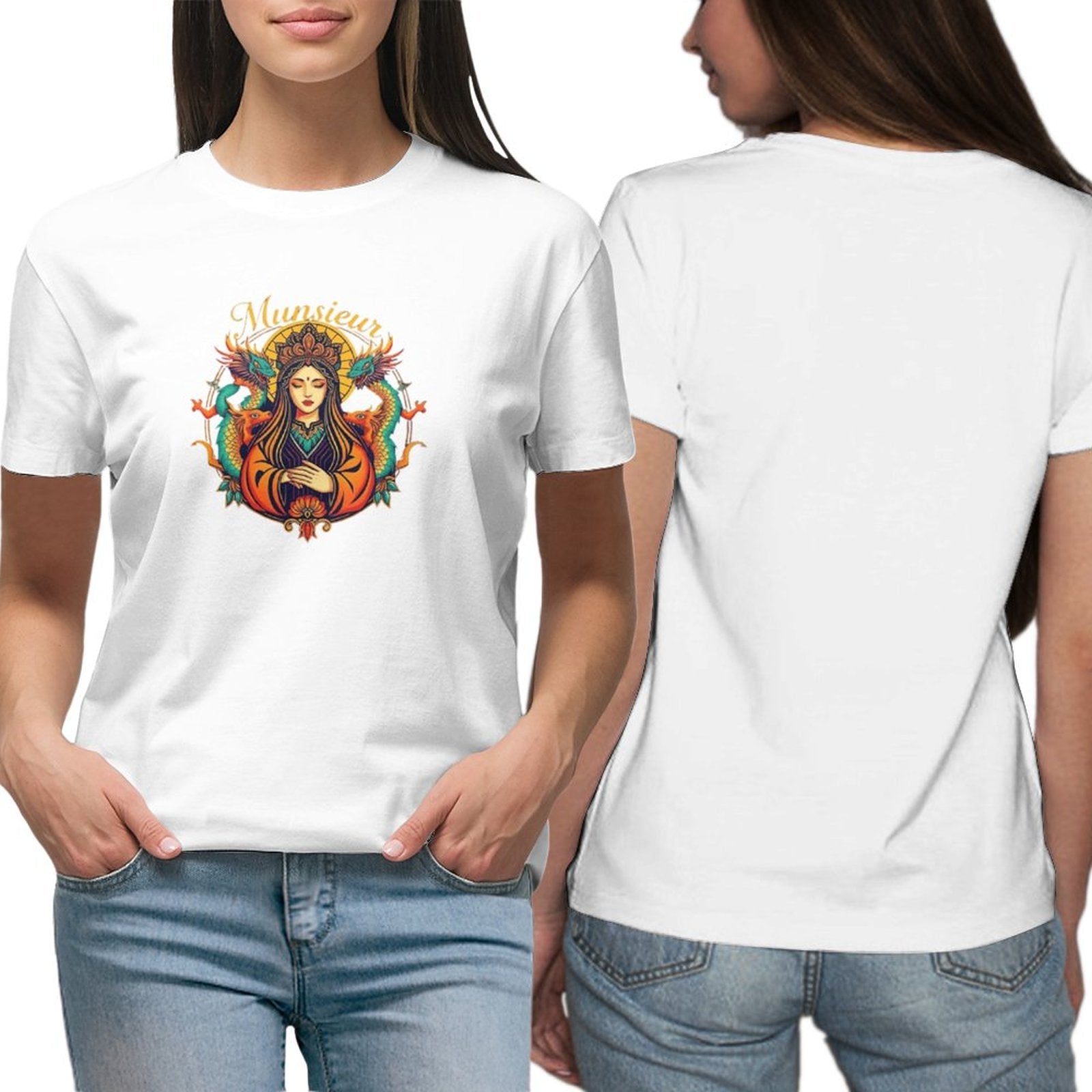 MUNSIEUR Premium Fit Timeless Luxury T-Shirt for Women