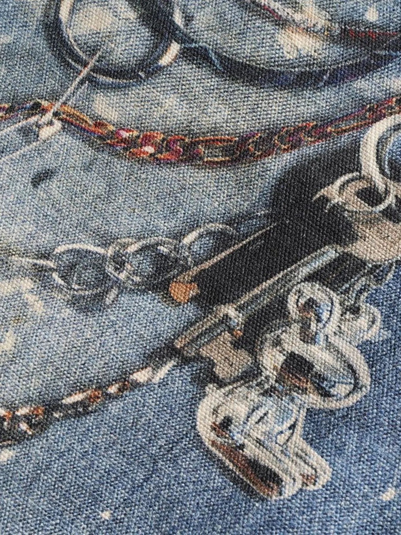 Men's Chain Print Denim Shorts