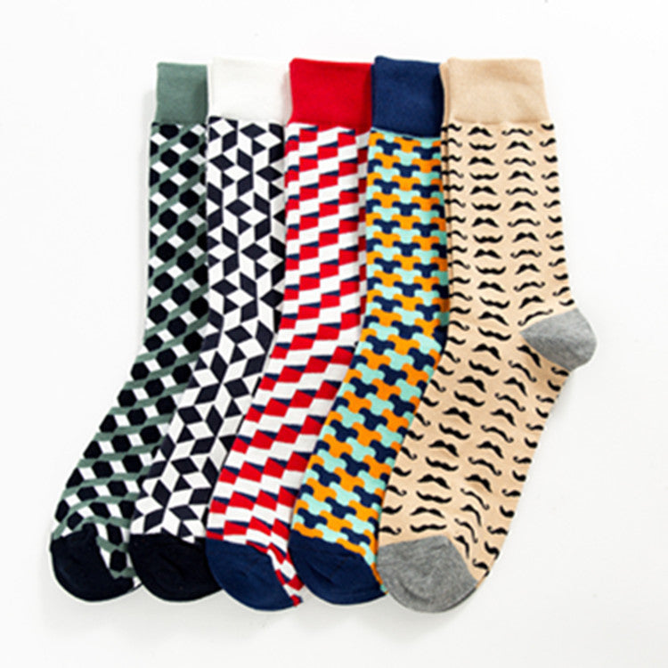 Men's Casual Mid-calf Casual Cotton Socks