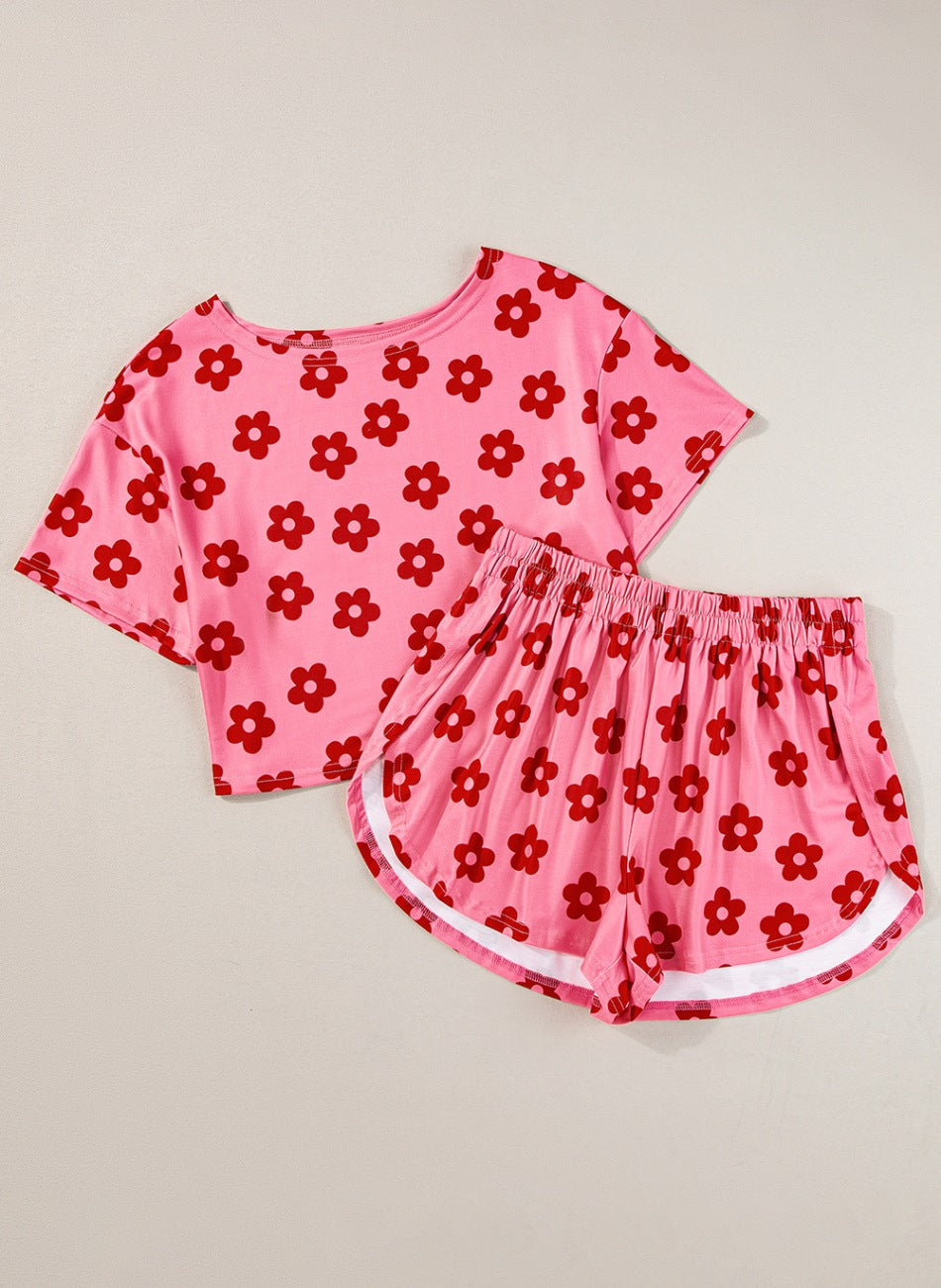 Floral Cropped Romper Lounge Set