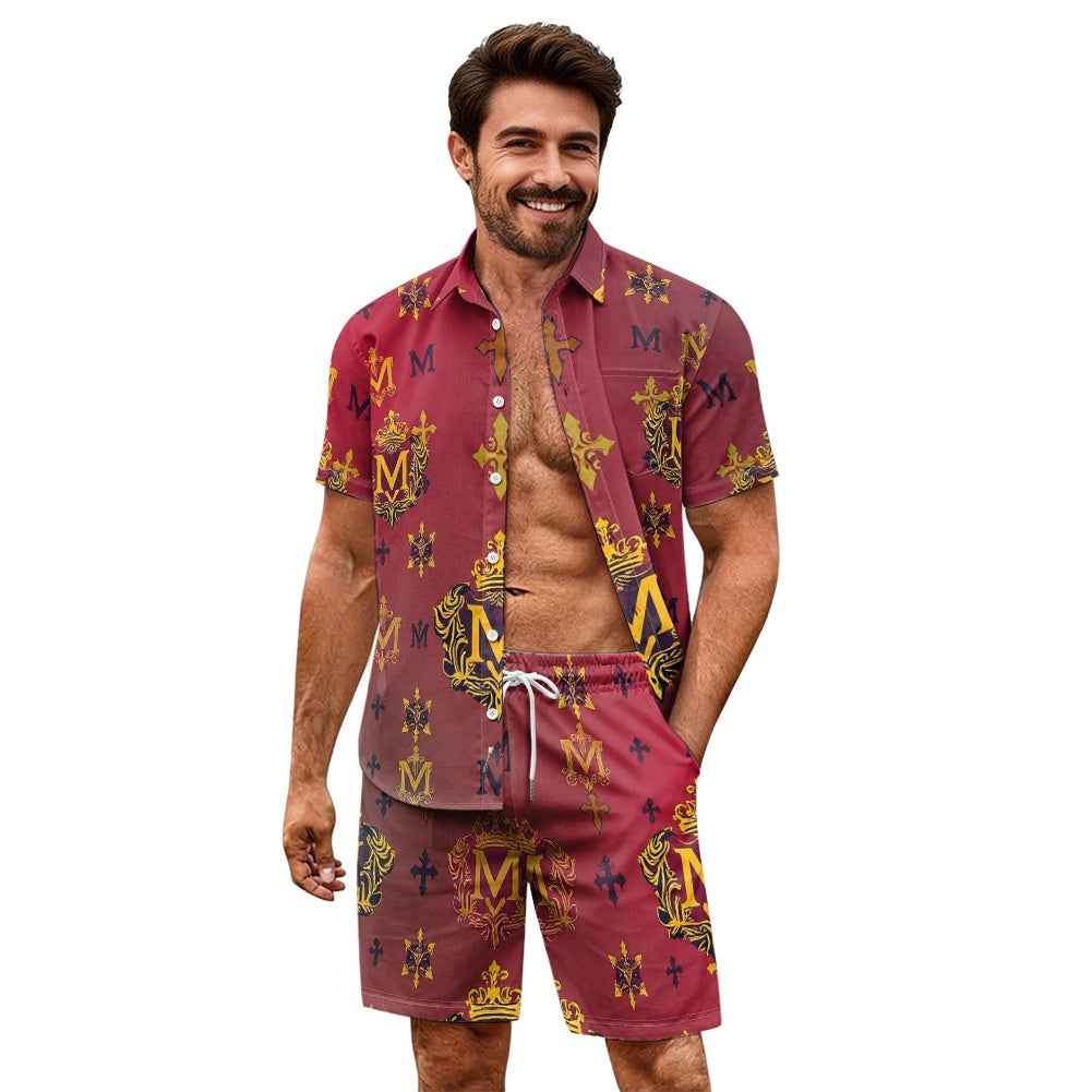 Men's Coordinated Set - Two Piece Shorts & Shirt for Beach