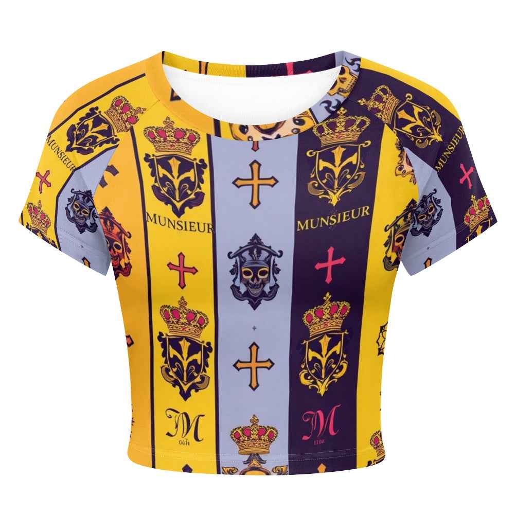 MUNSIEUR Luxury Cropped Navel T-Shirt - Premium Gothic Streetwear