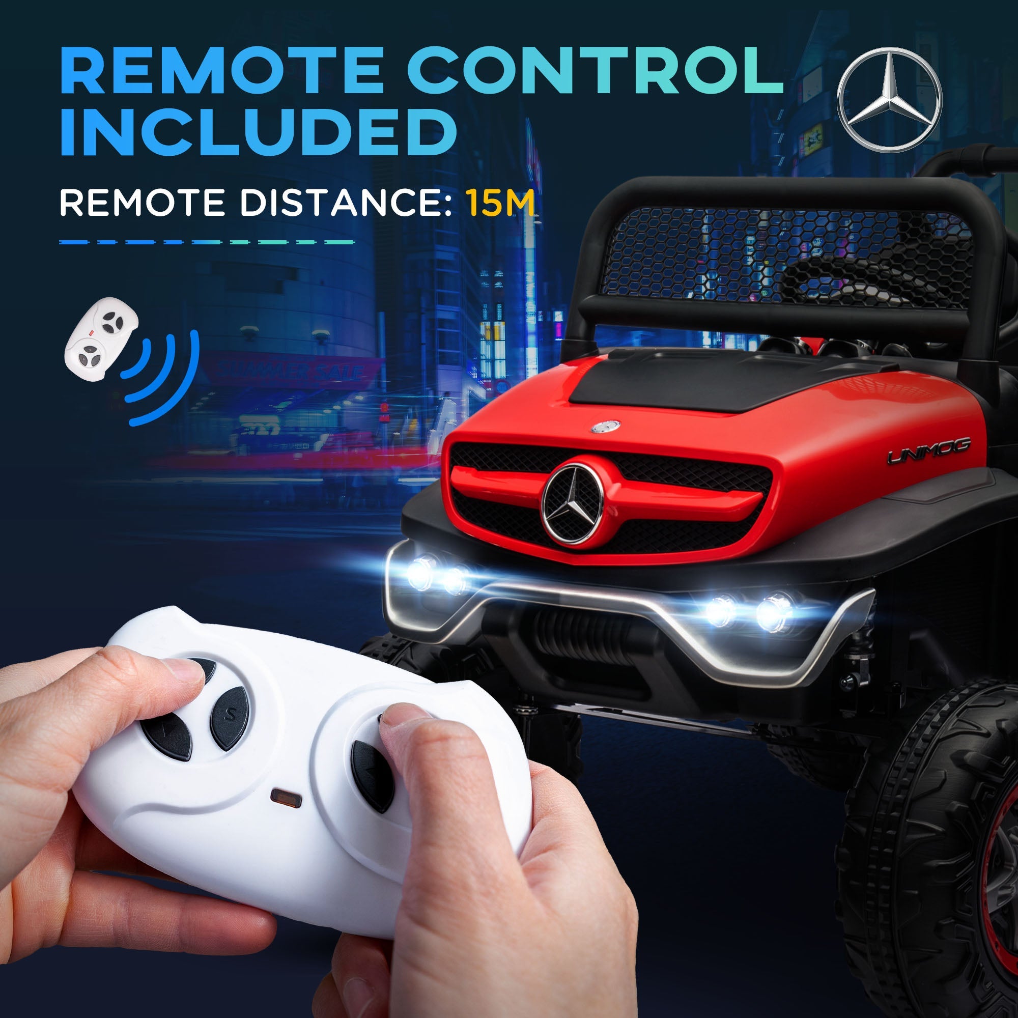 Mercedes-Benz Unimog 12V Kids Ride on Truck with Remote Control - Officially Licensed