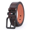 Men's PU Leather Belt with Alloy Square Pin Buckle - 47.2in (120cm) x 1.5in (3.8cm) | Business & Casual Waist Belt - Black Coffee Brown