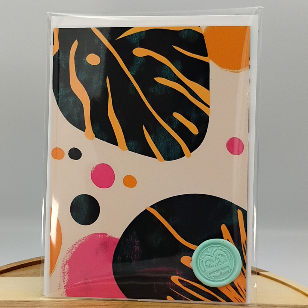 Abstract Leaves Nature Art Greeting Card