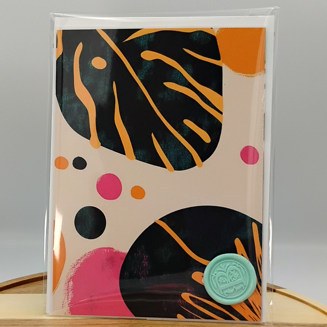 Abstract Leaves Nature Art Greeting Card