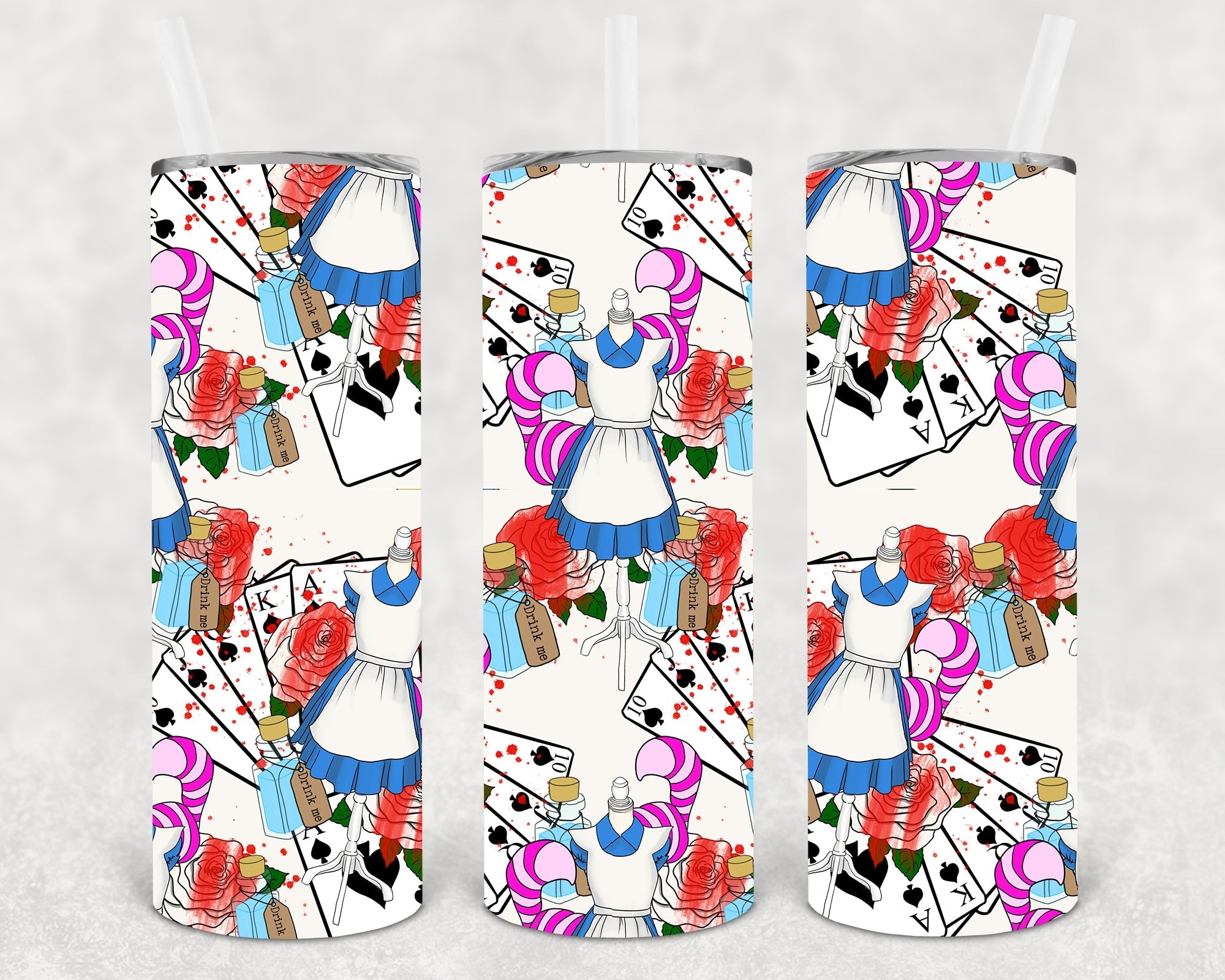 Alice in Wonderland Dress 20 oz Skinny Tumbler